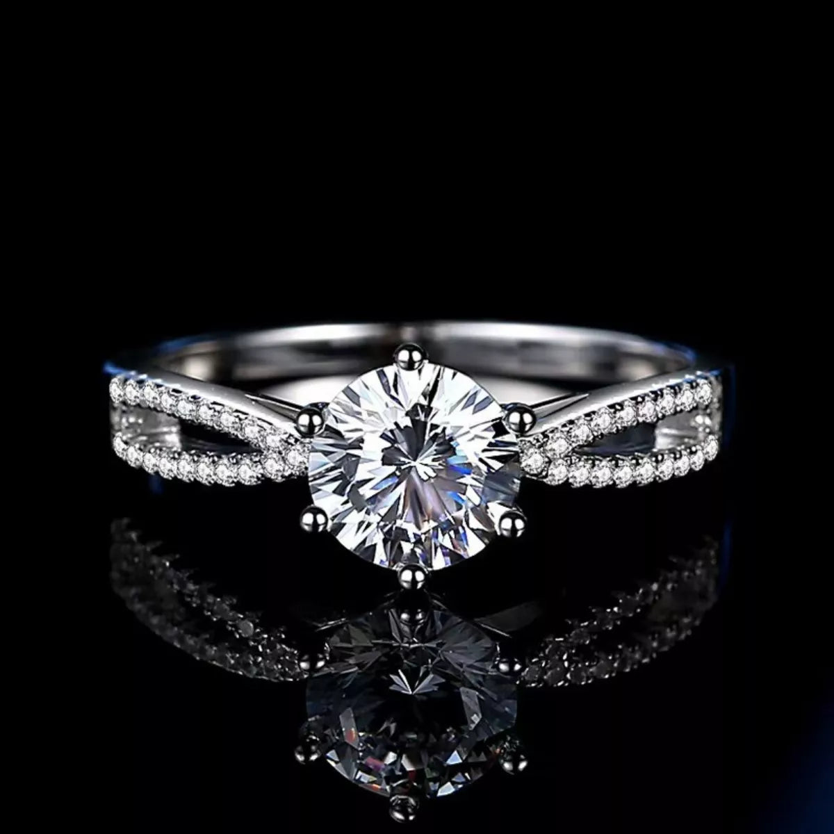 1 Carat Moissanite 925 Sterling Silver Ring