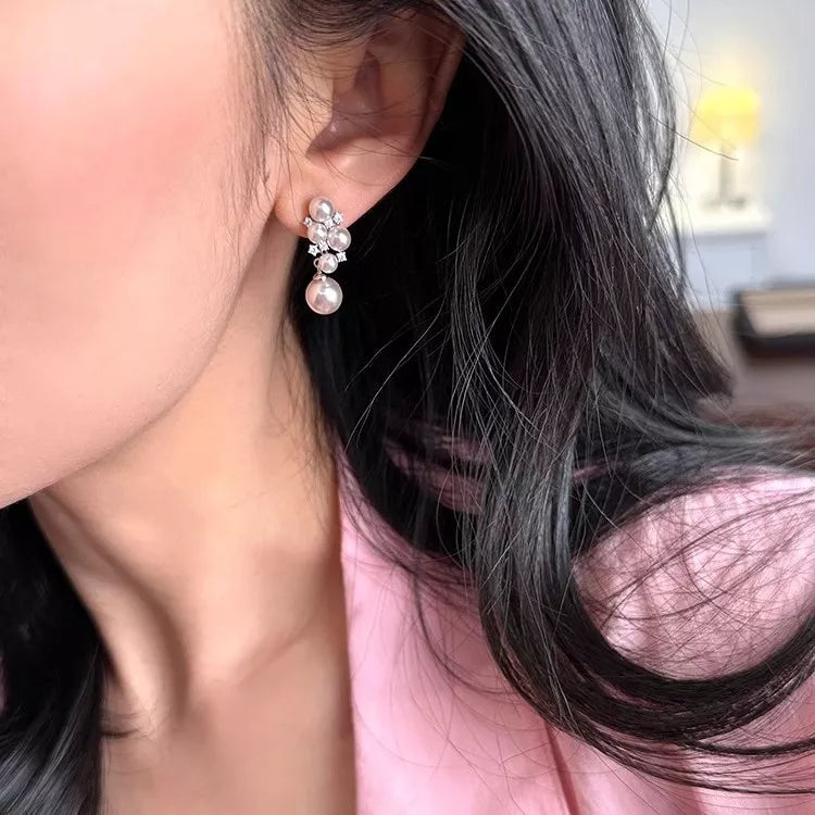 Pearl Cluster Earrings