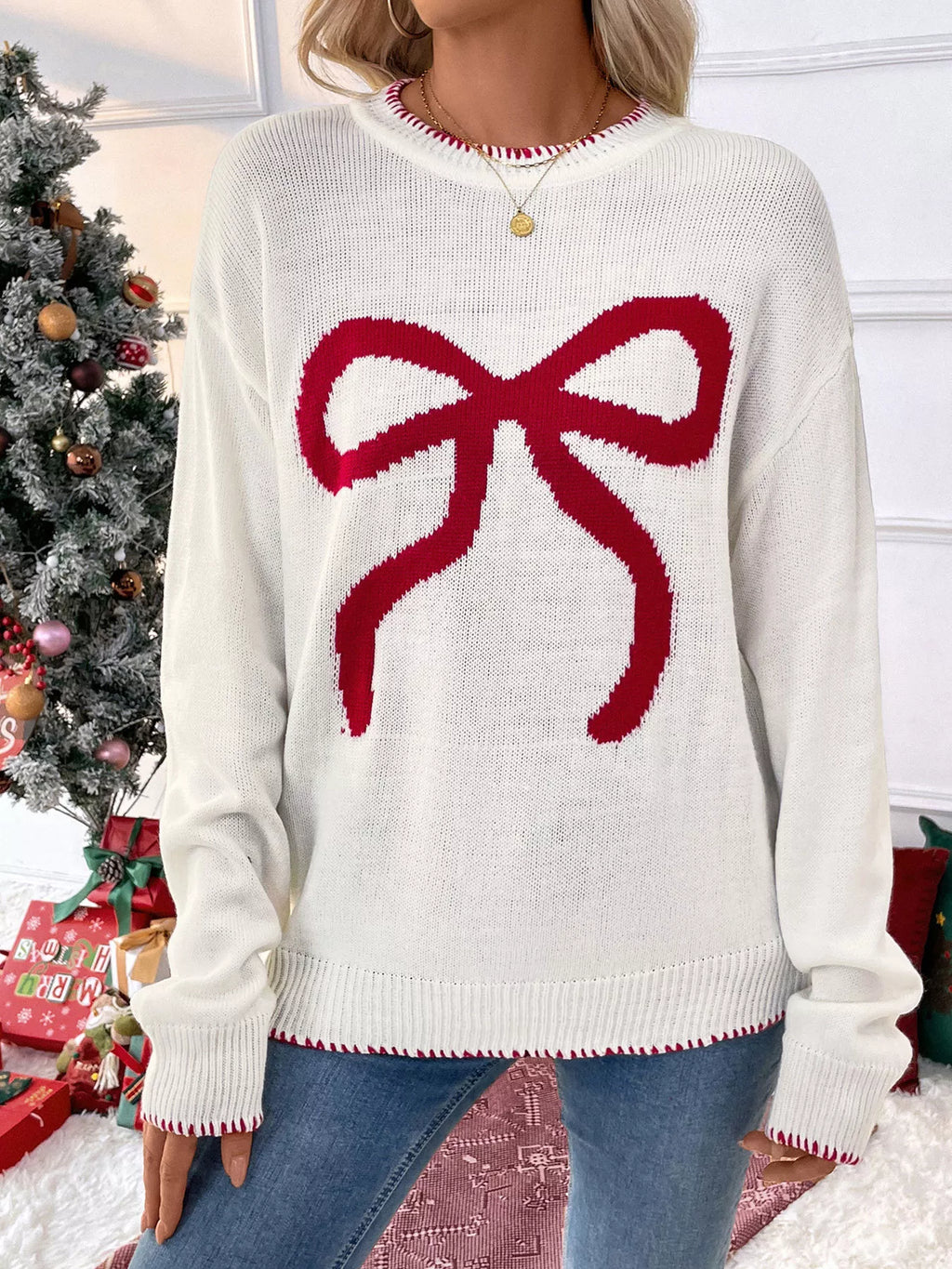 Bow Round Neck Sweater