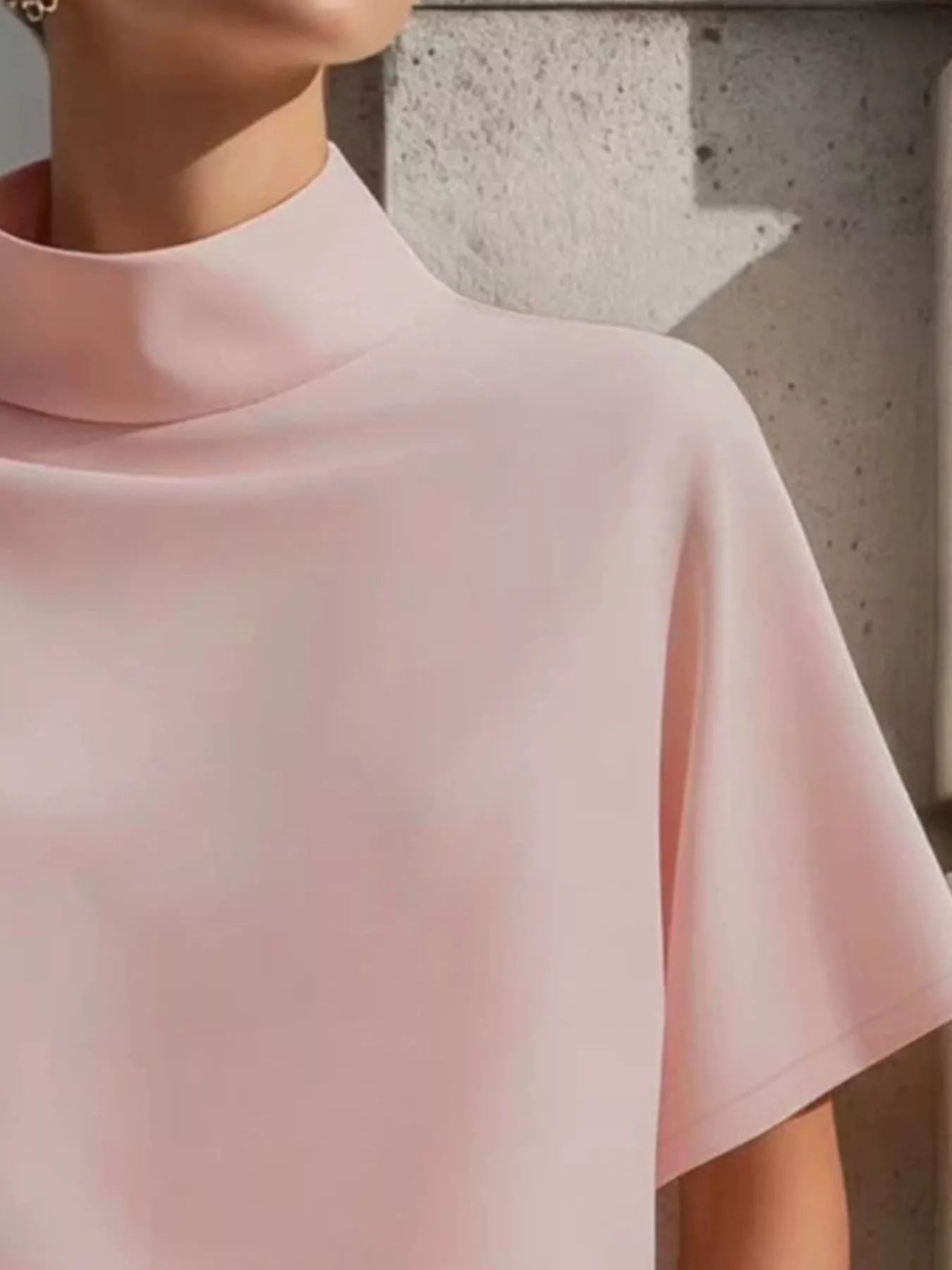 Mock Neck Short Sleeve T-Shirt