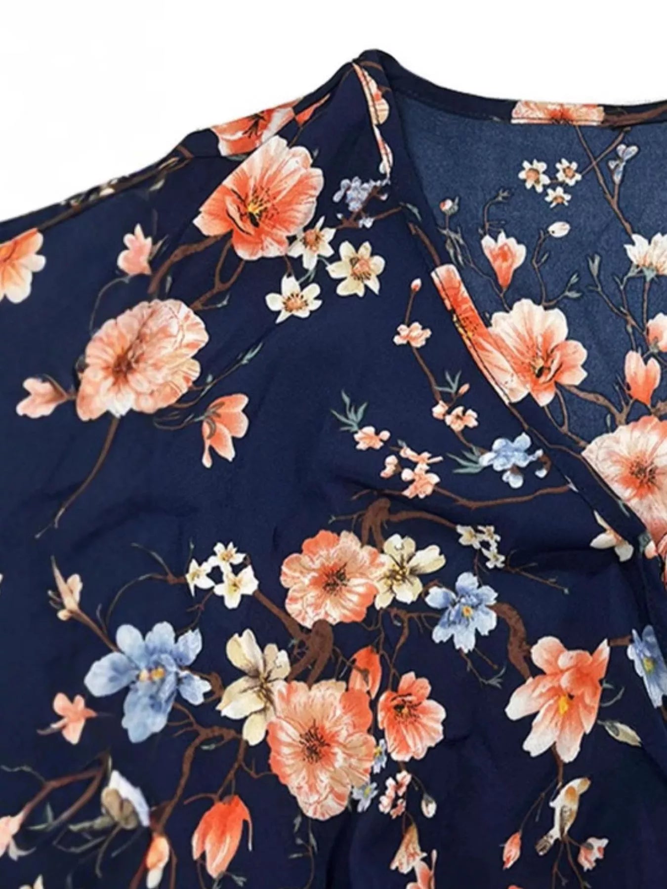 Floral Print Ruffle Sleeve Tiered Mini Dress