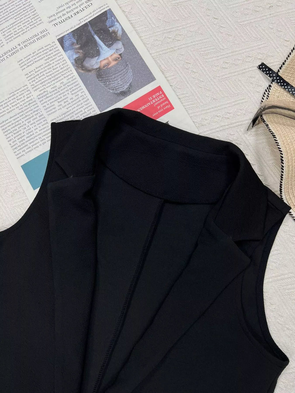 Sleeveless Notch Collar Longline Vest Coat