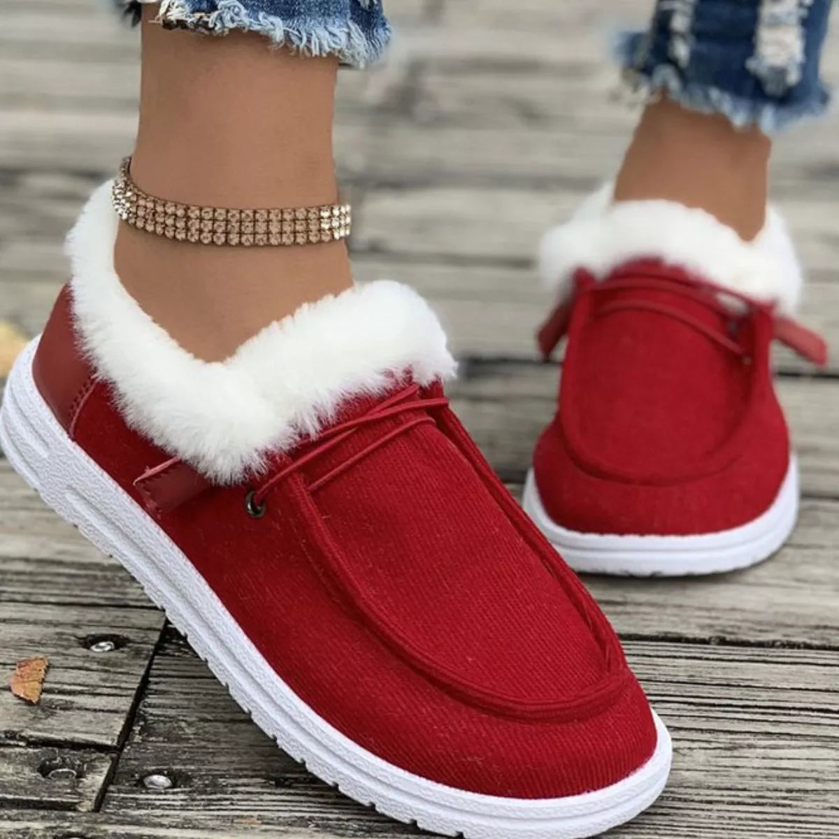 Cozy Plush-Lined Flats Slip-Ons