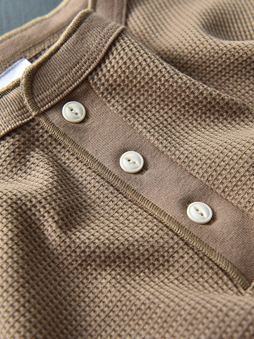 Men's Plus Size Button Detail Long Sleeve T-Shirt