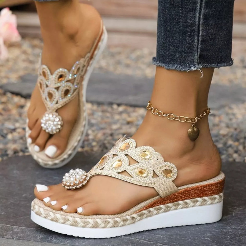 Toe Post Wedge Sandals