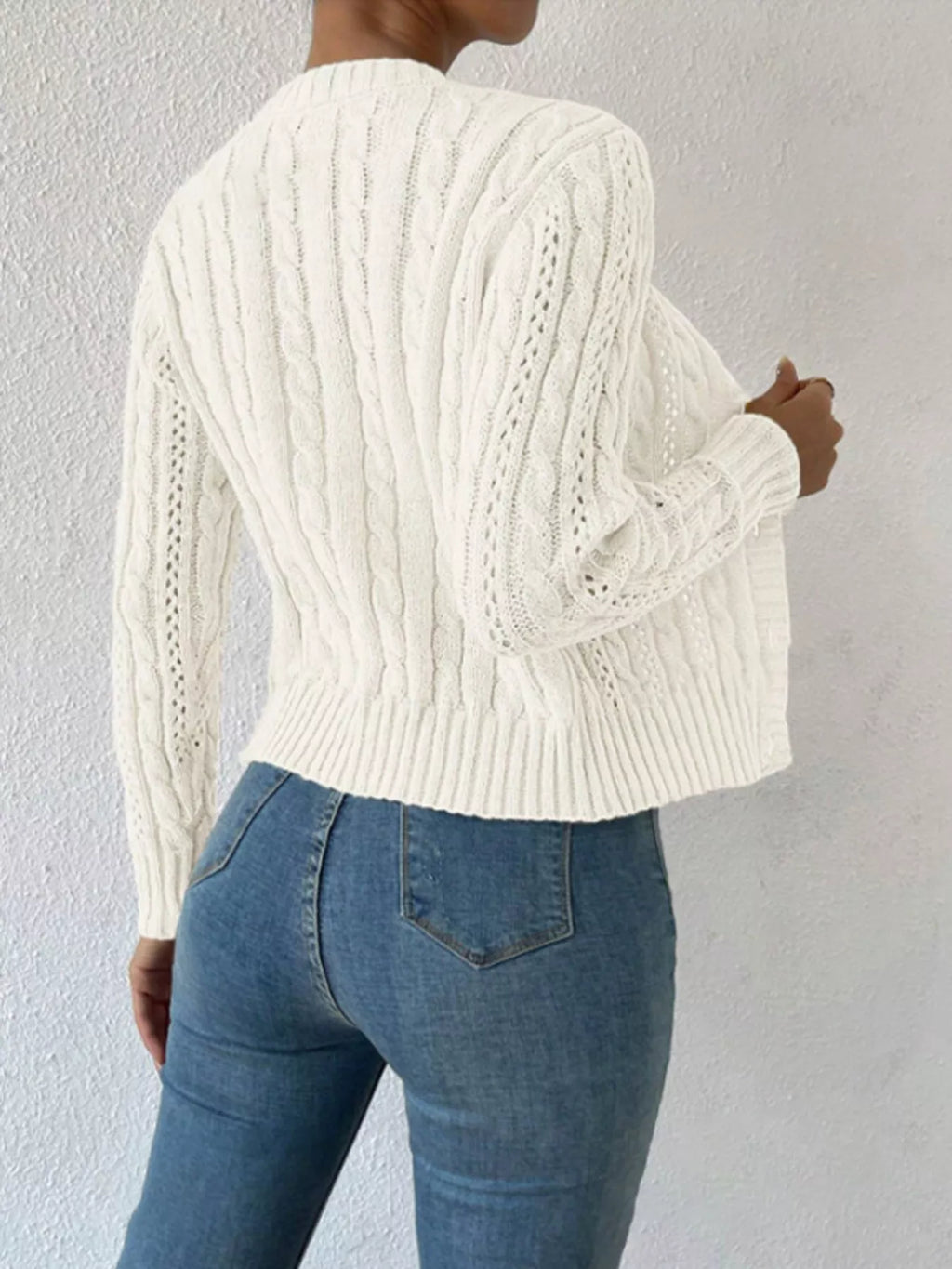 Cable Knit Button-Up Cardigan