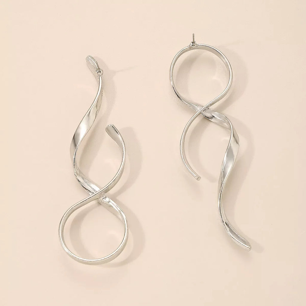 Alloy Spiral Drop Earrings