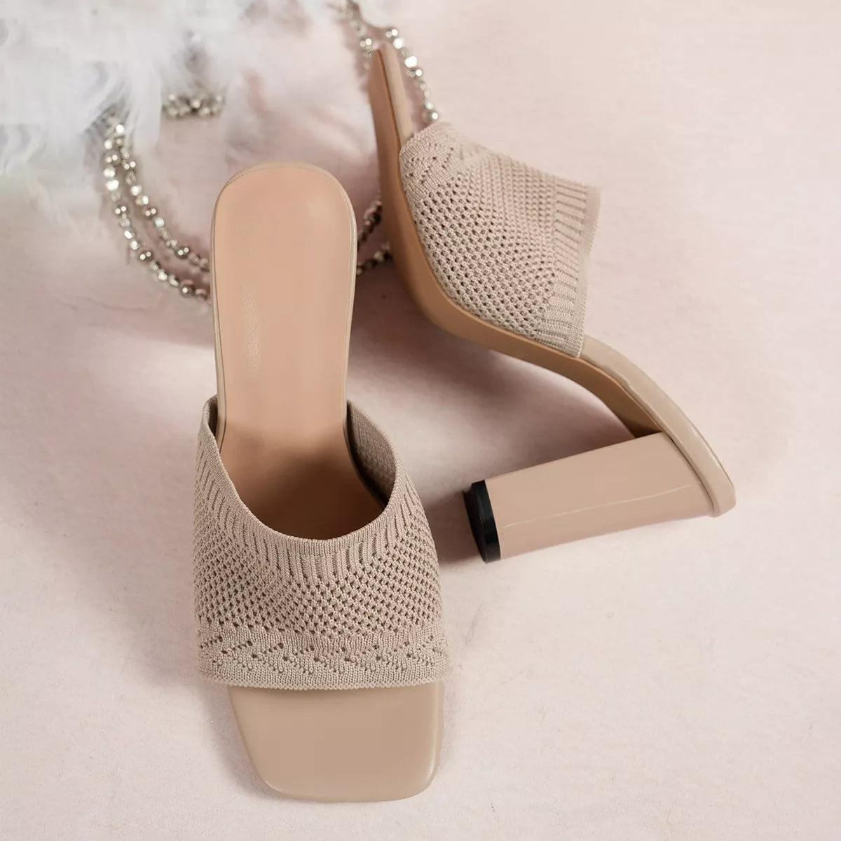 Open Toe Block Heels Sandals