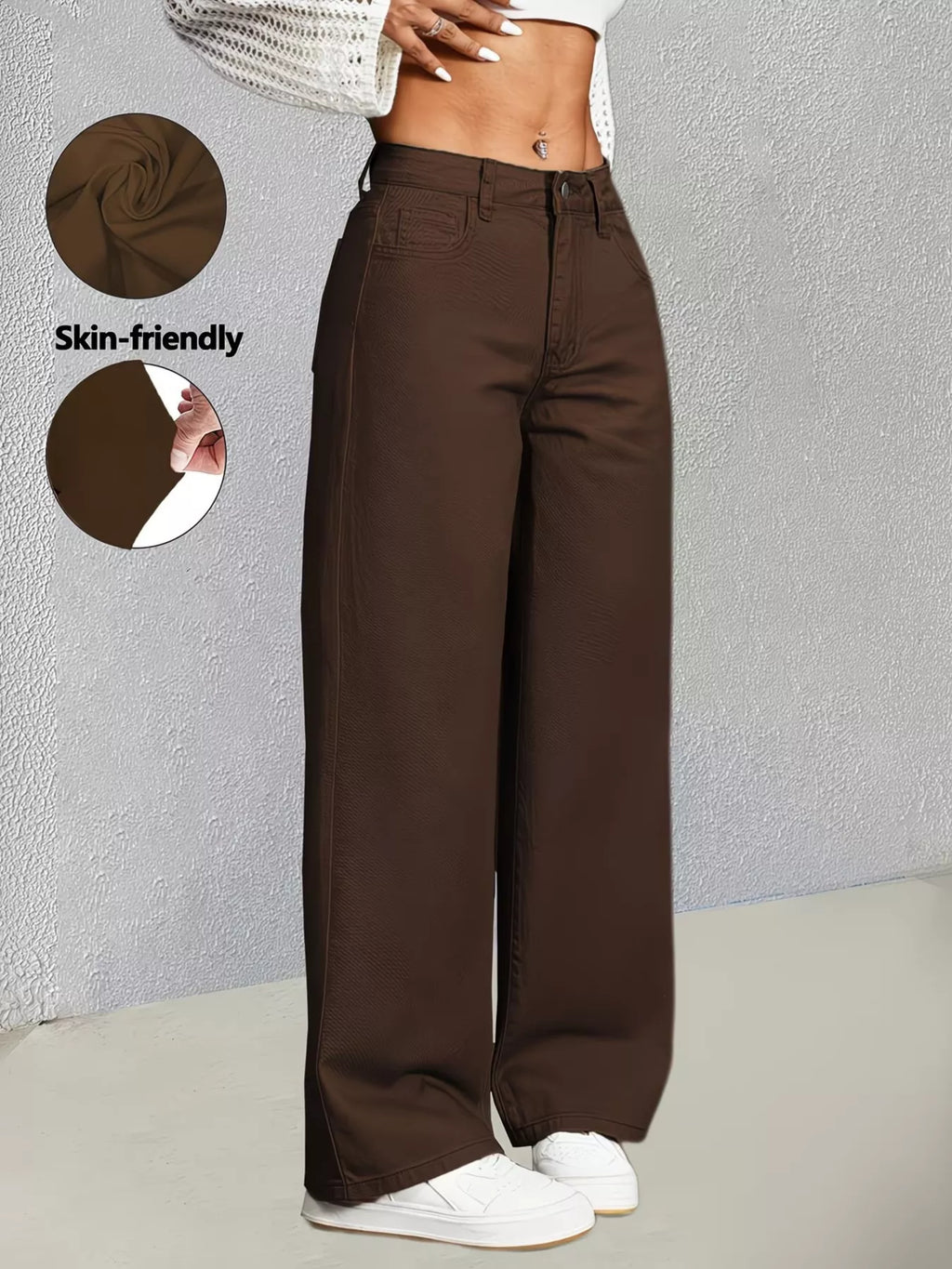High-Waisted Wide-Leg Jeans
