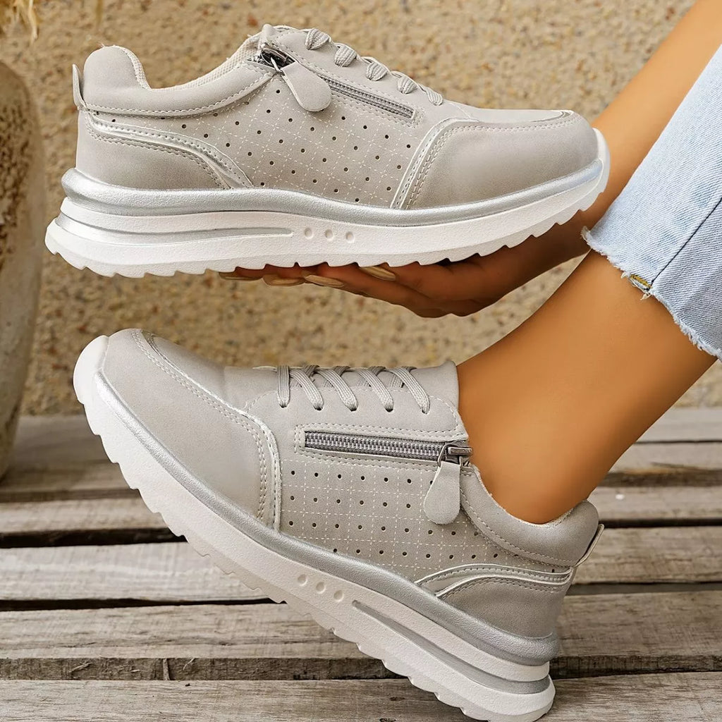 Round Toe Lace Up Sneakers