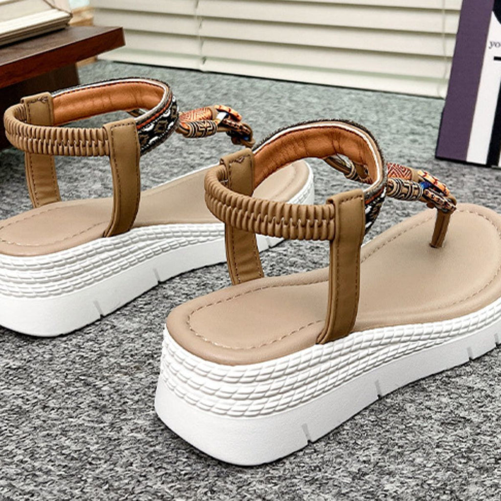 Toe Post Wedge Sandals