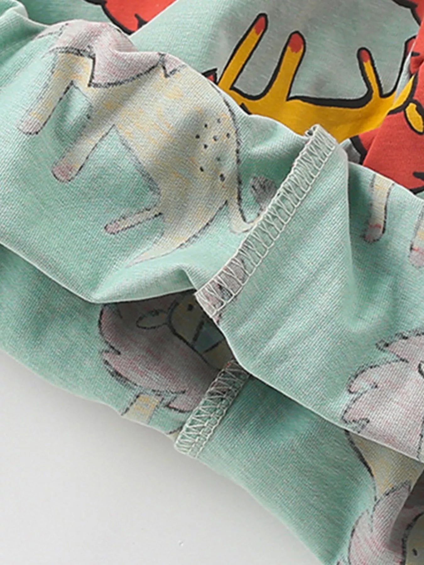 Children's Lion Print Round Neck Tee and Shorts Set