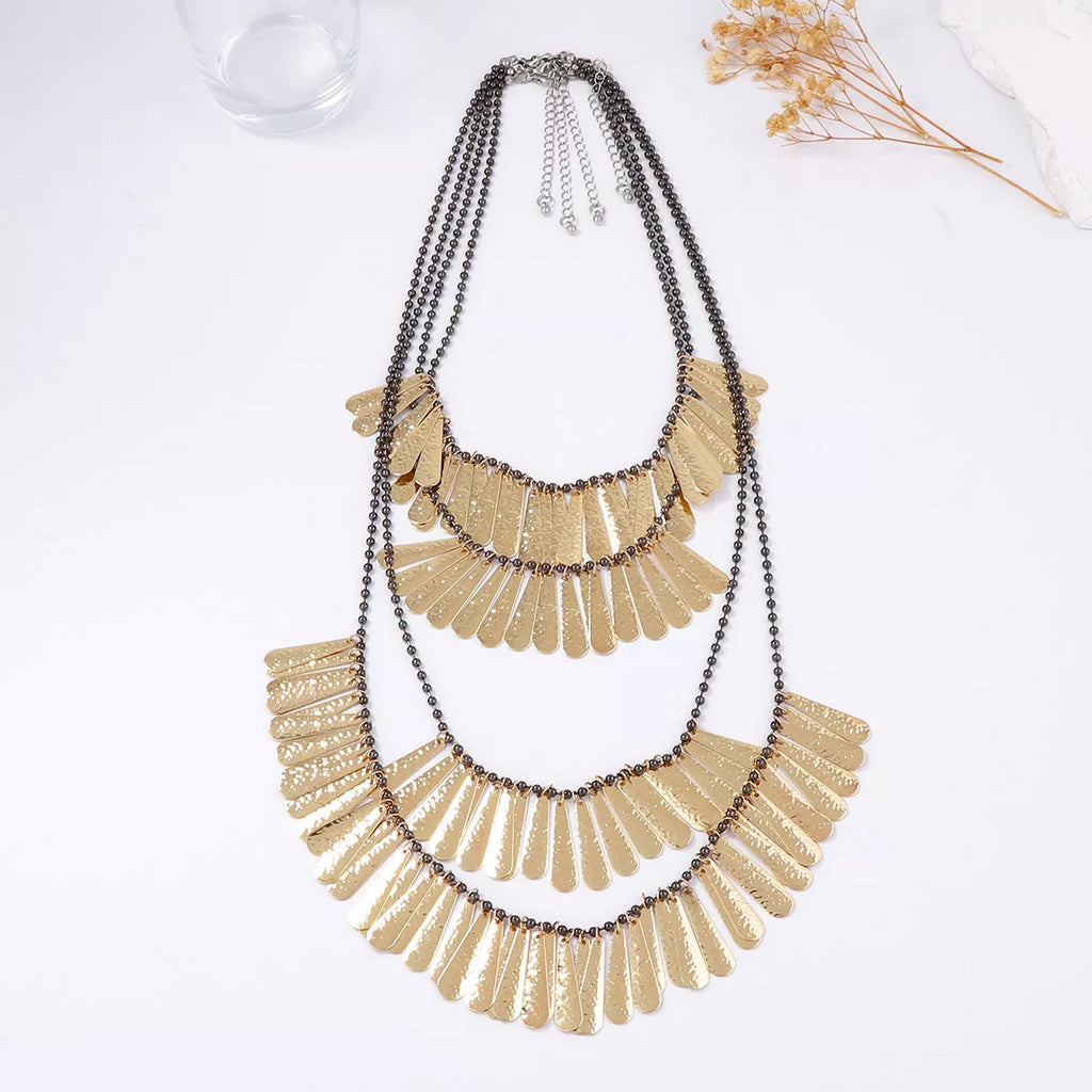 4-Piece 18K Gold-Plated Iron Tassel Necklace