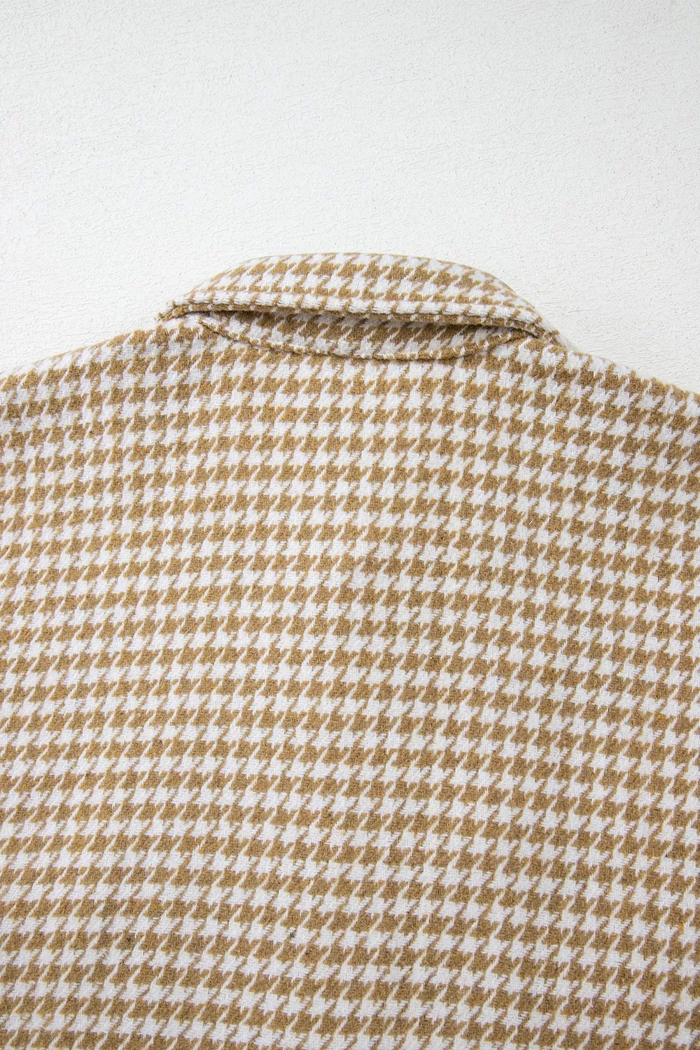 Button Down  Houndstooth Color Block Shacket