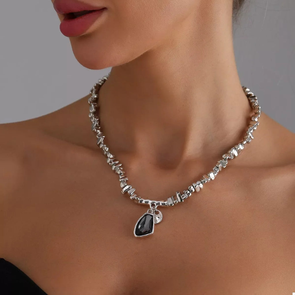 Silver-Plated Minimalist Pendant Necklace