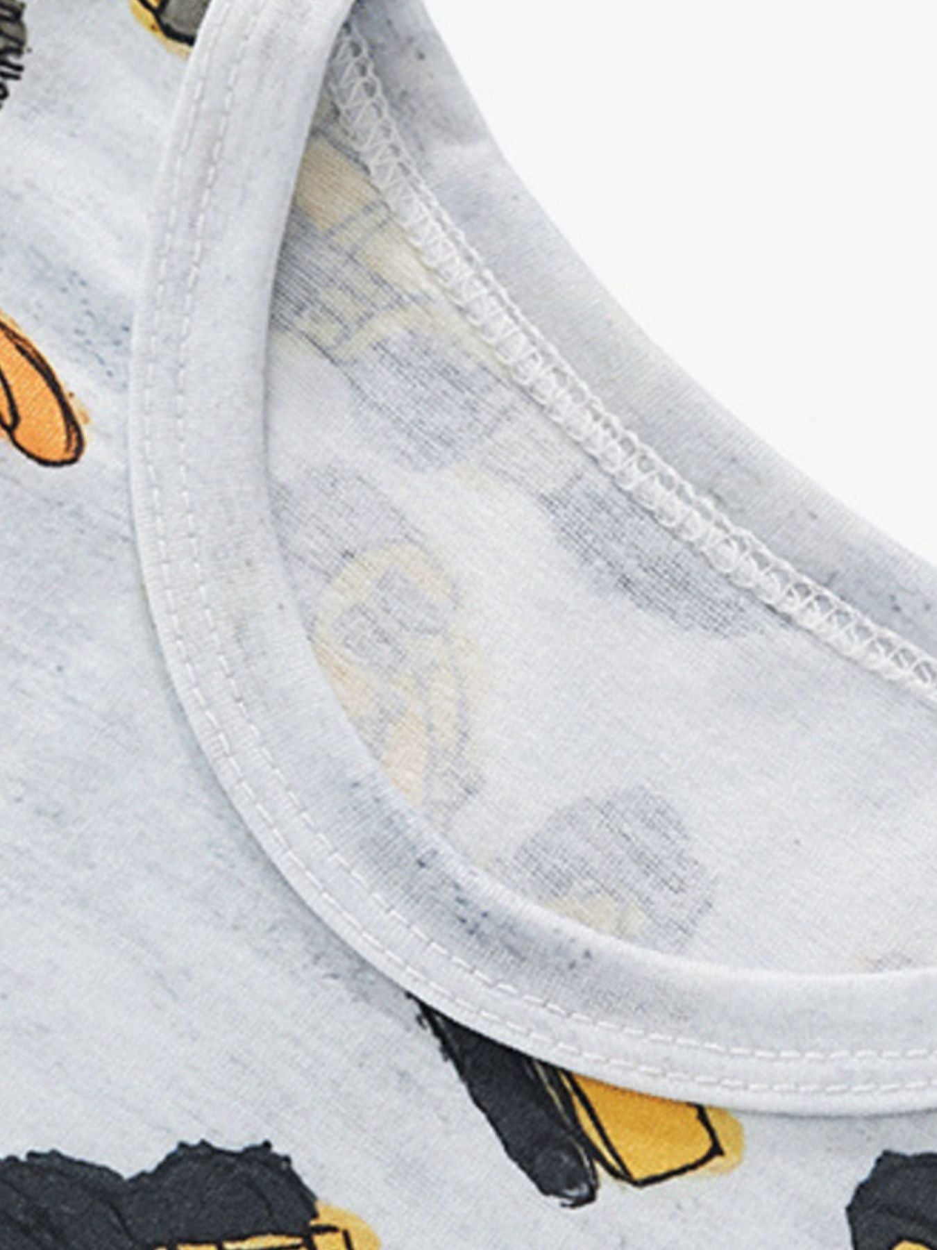 Children's Construction Vehicle Print Round Neck Tee and Shorts Set