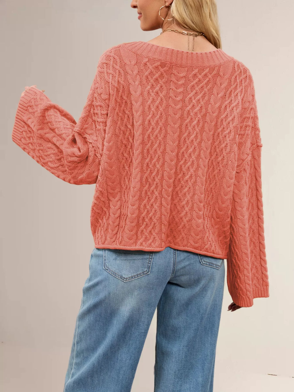 Cable Knit Button-Down Cardigan