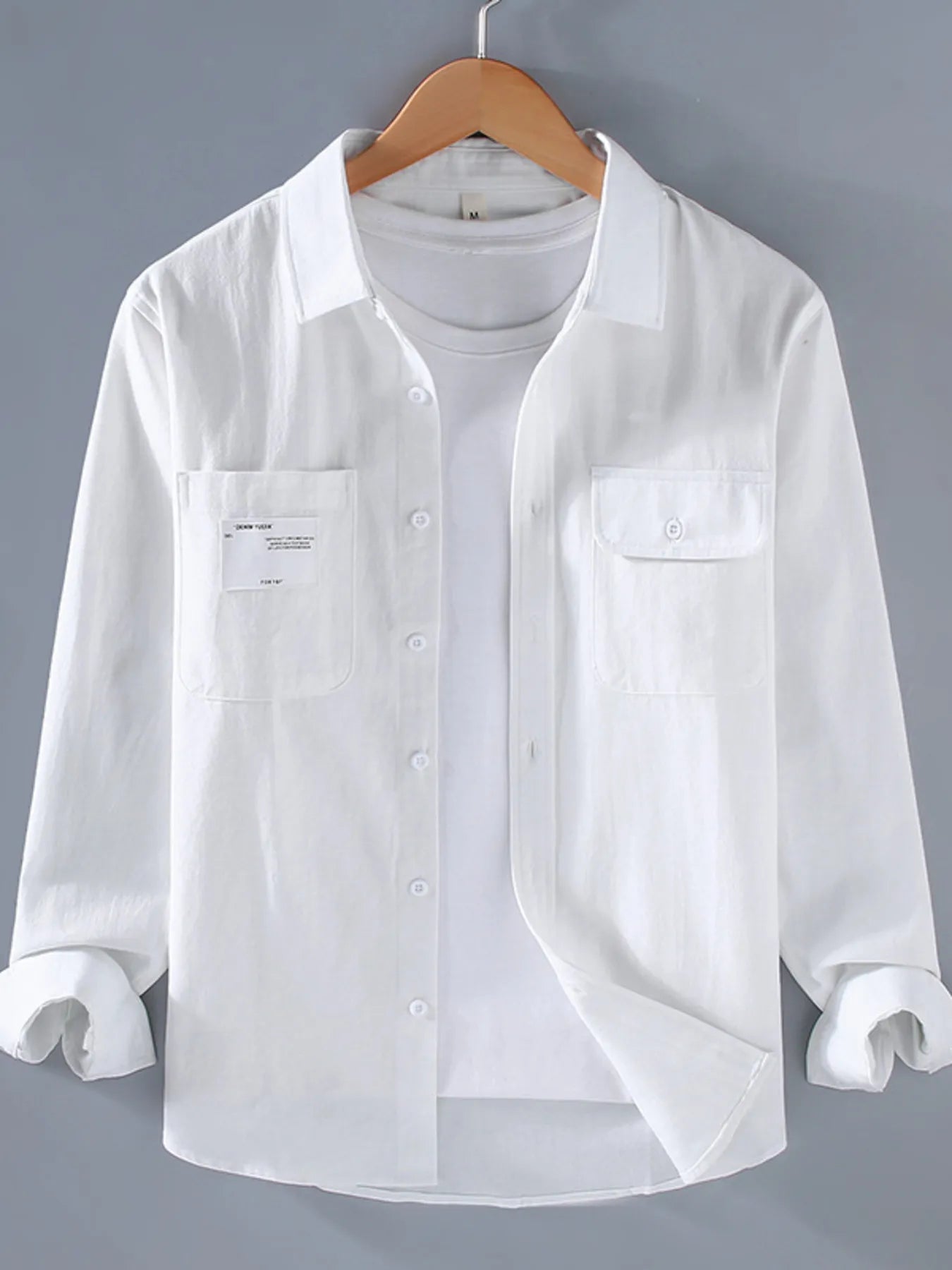 Men's Plus Size Button Up Long Sleeve Shirt