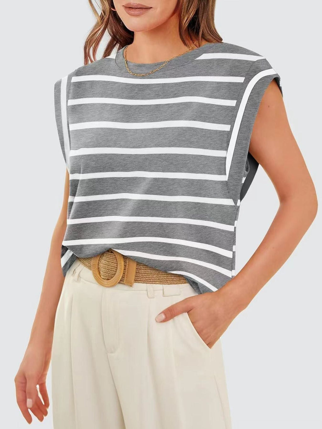 Striped Round Neck Tank