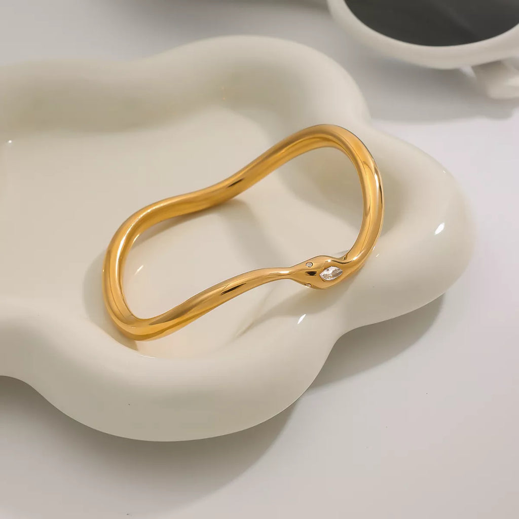 18K Gold-Plated Wave Bracelet