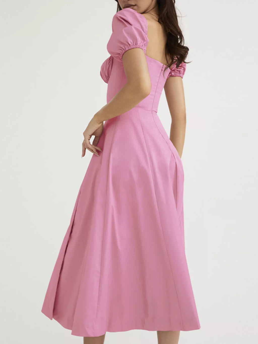 Full Size Slit Short Sleeve Midi Dress Plus Size