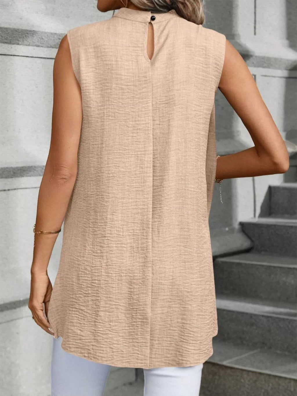 Mock Neck Sleeveless Top