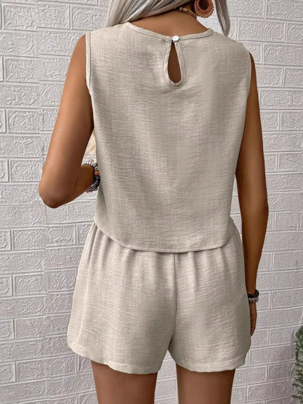 Sleeveless Top and Shorts Casual Set