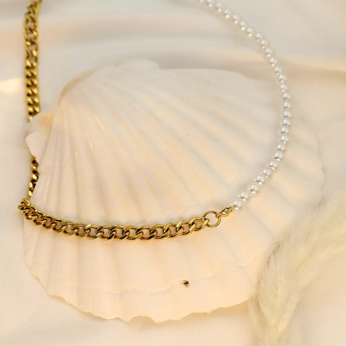 18K Gold-Plated Pearl Toggle Necklace