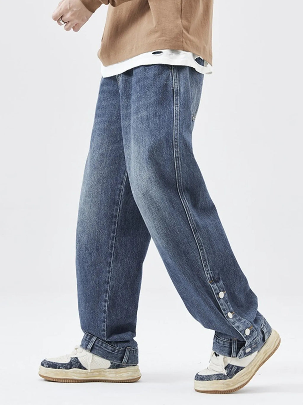 Men's Full Size Wide Leg Relaxed Fit Jeans Plus size