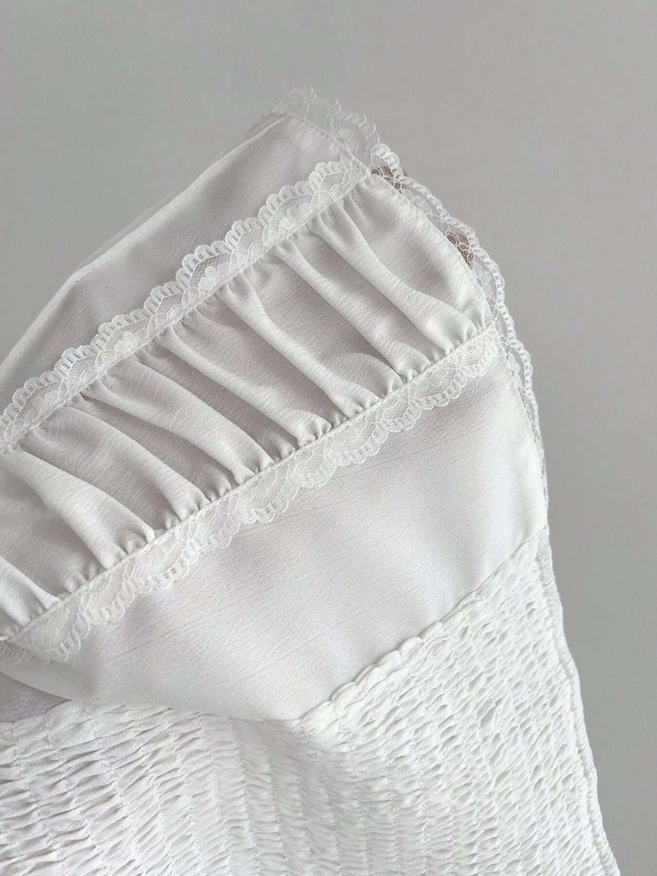 Smocked Lace Detail Cami