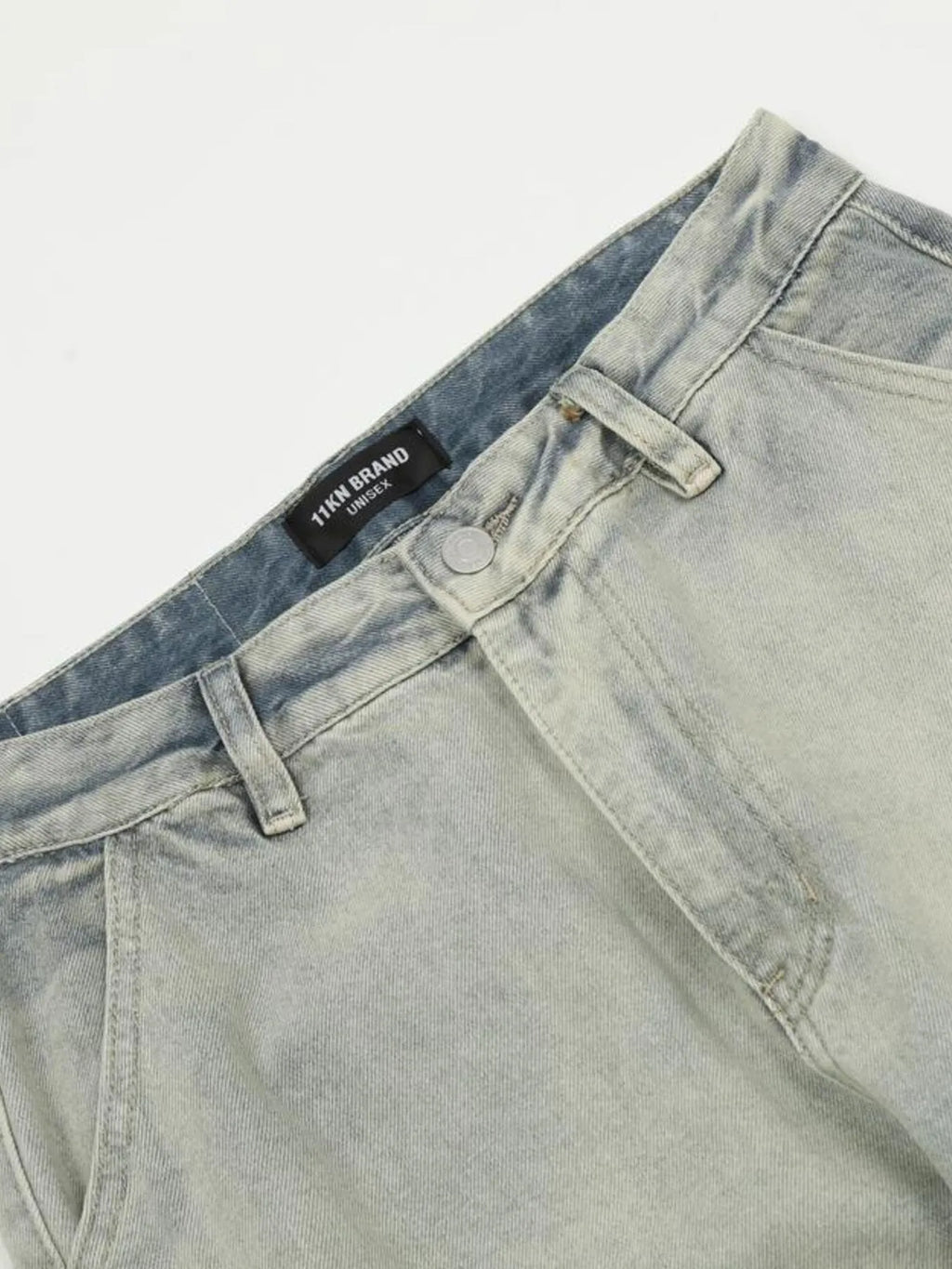 Men's Washed Multi-Pocket Straight Cargo Jeans