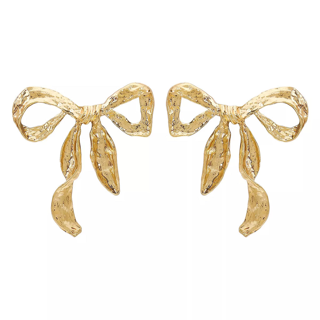 18K Gold-Plated Bow Earrings
