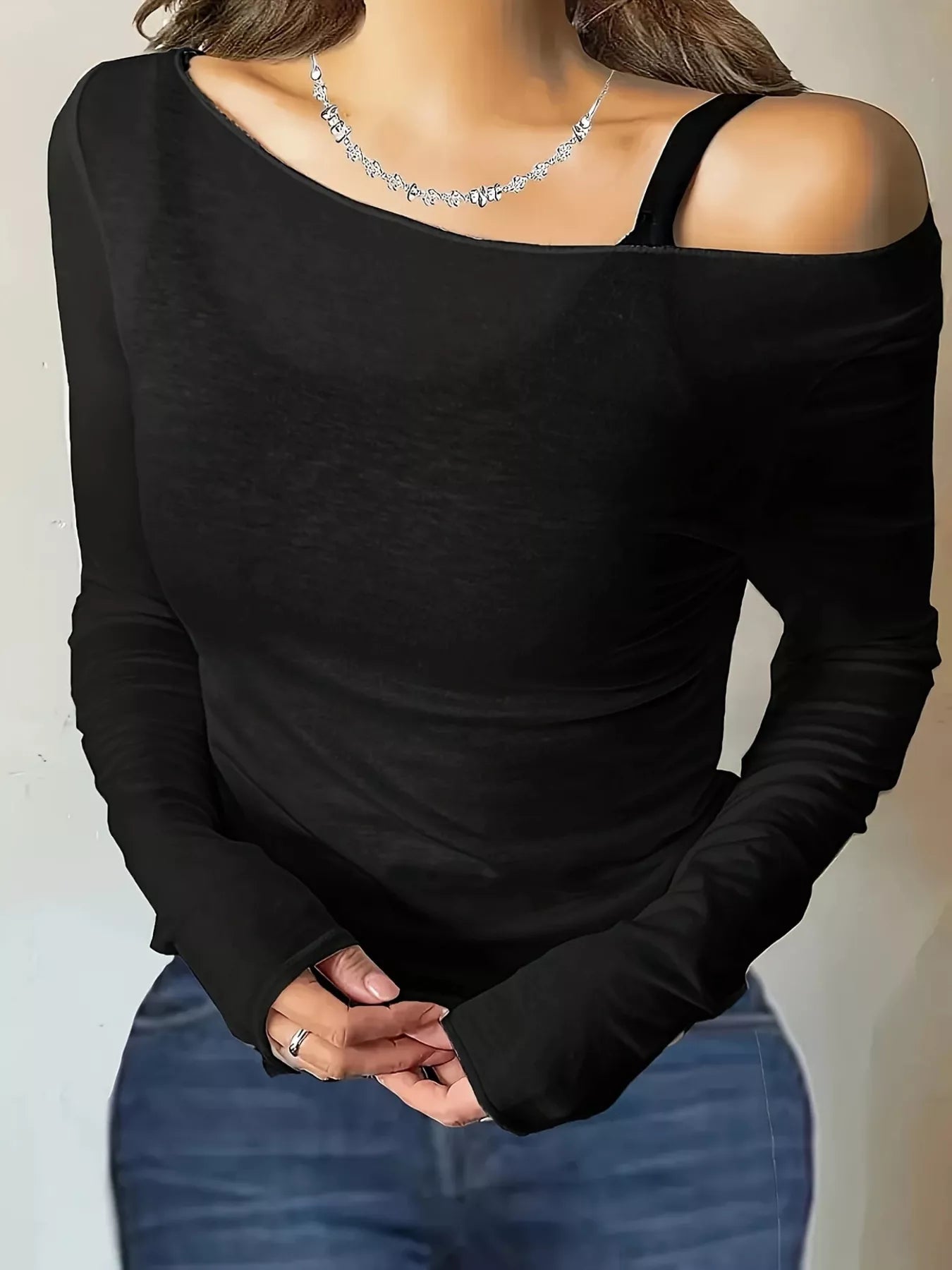 Sheer Mesh Long Sleeve T-Shirt