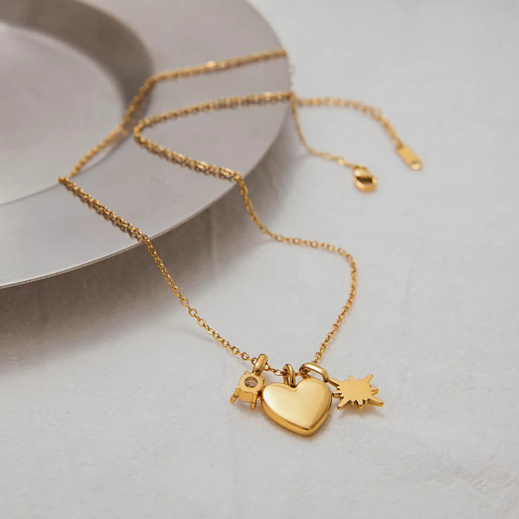 18K Gold-Plated 'Mom' Heart Necklace