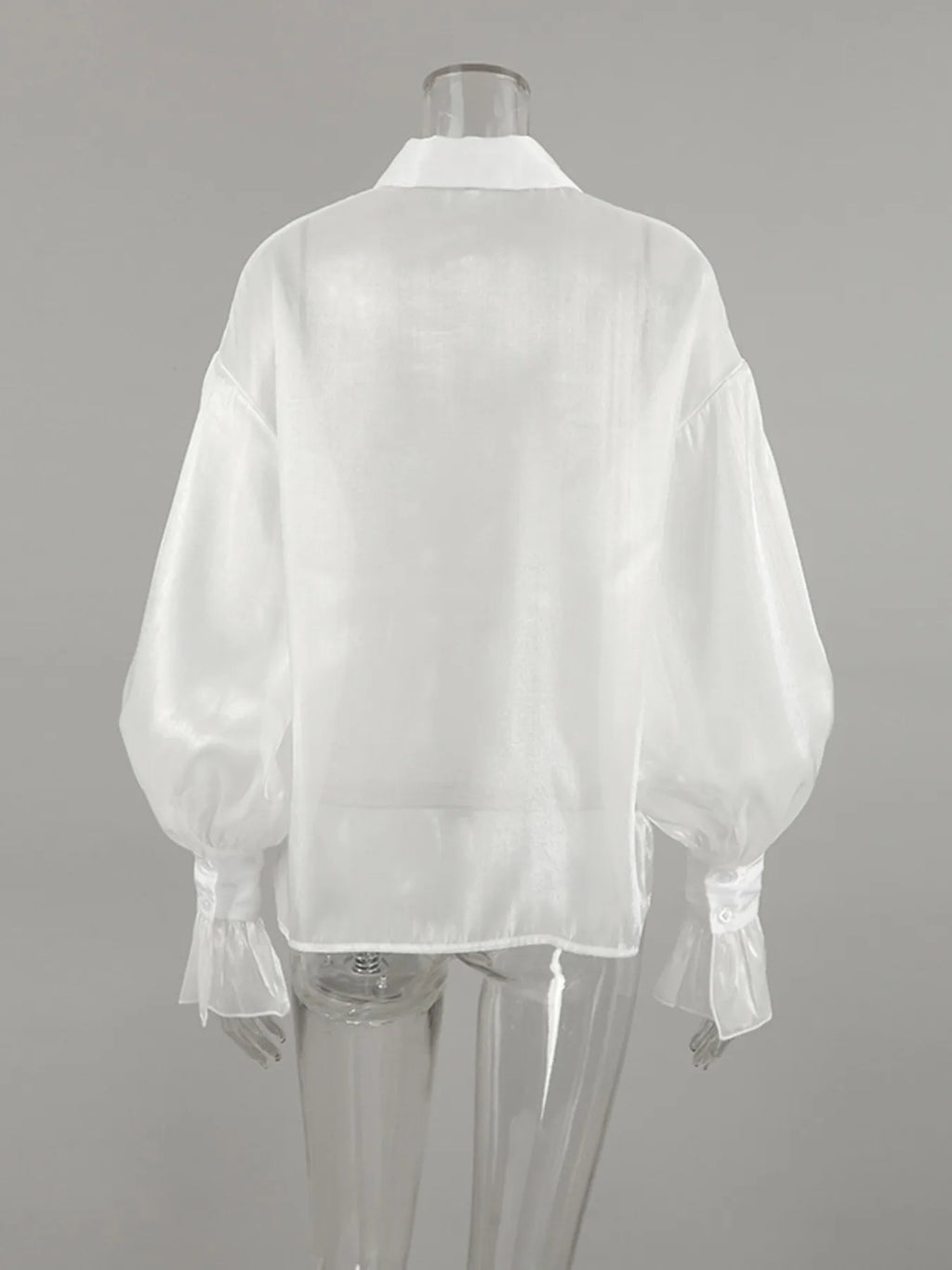 Button Up Flounce Sleeve Shirt