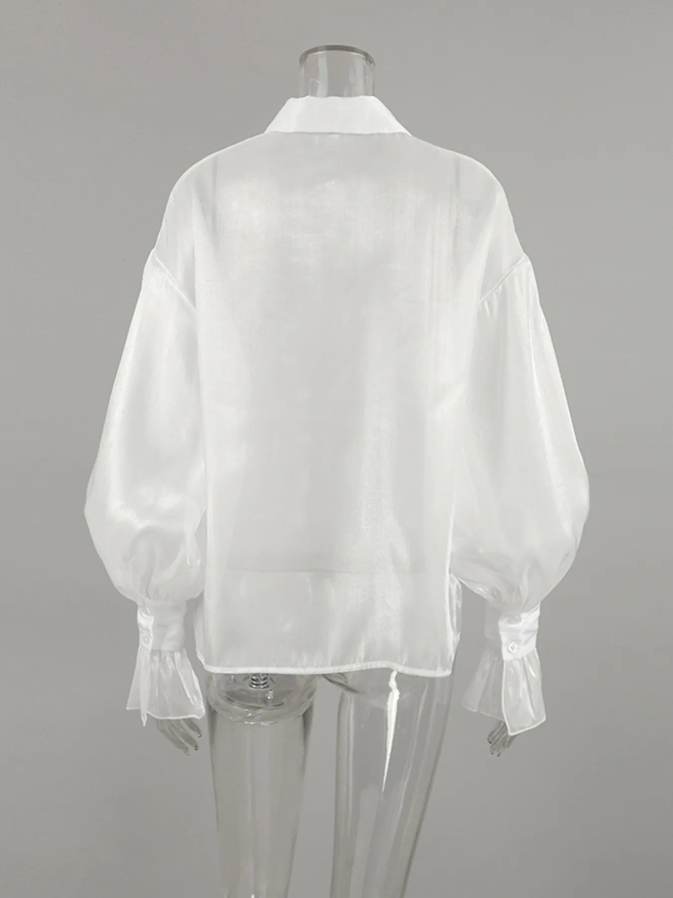 Button Up Flounce Sleeve Shirt