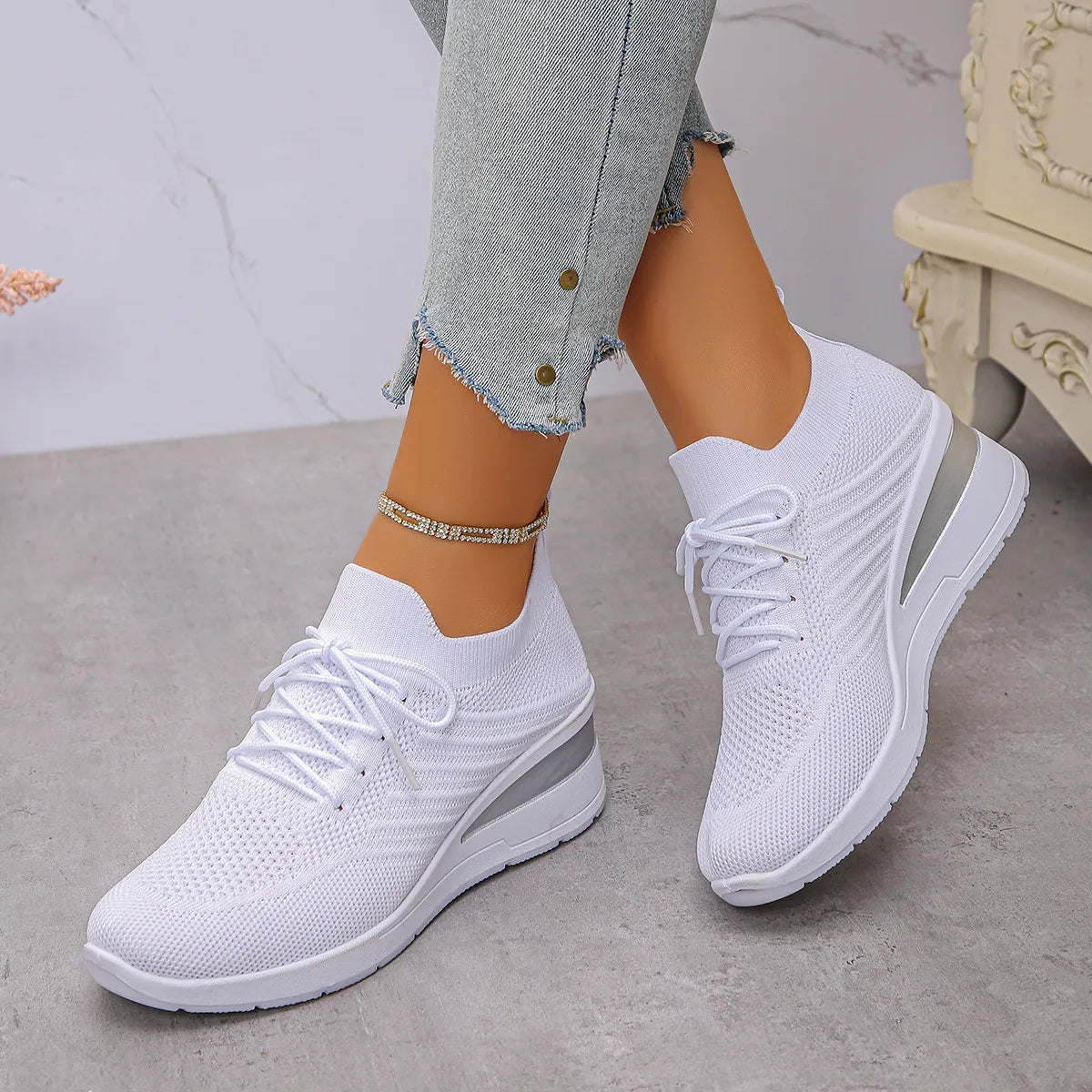Lace Up Wedge Athletic