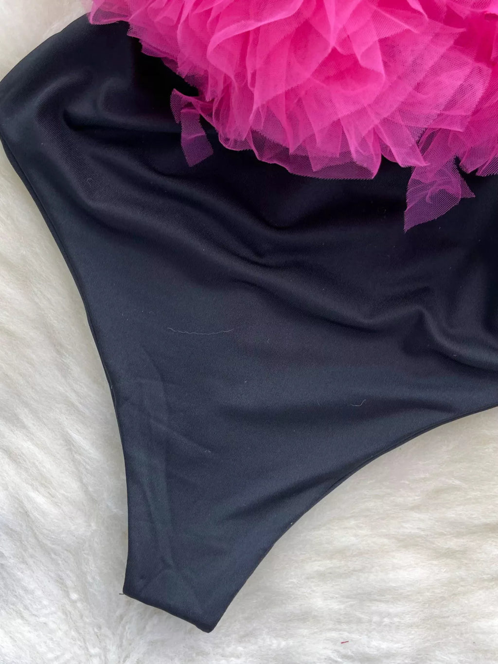 Ruffle Trim Sleeveless Bodysuit