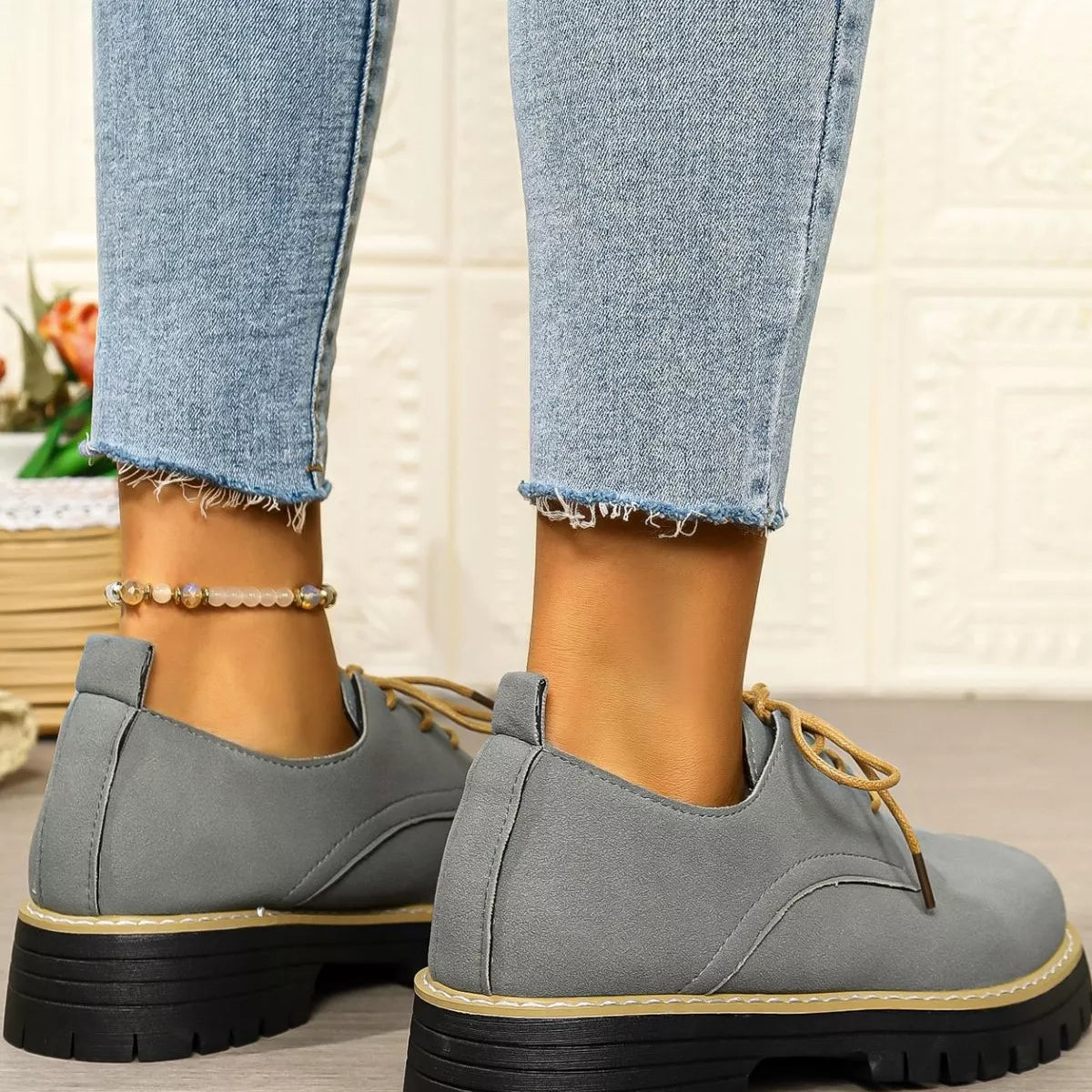 Lace-Up Platform Loafers