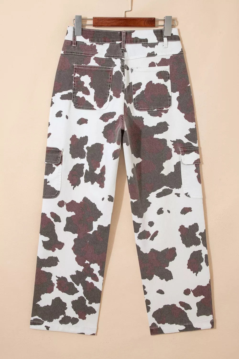 Cow Spots Printed Multi Pocketed Jeans