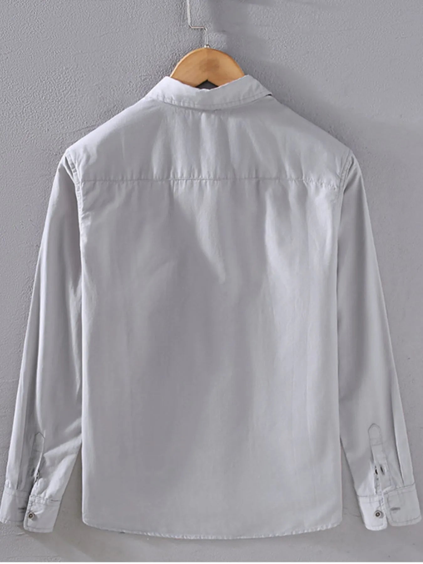 Men's Plus Size Button-Up Shirt with Rolled Sleeves