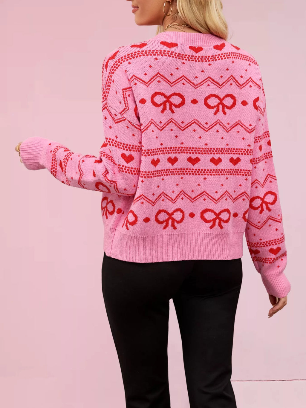Bowknot Pattern Knit Cardigan