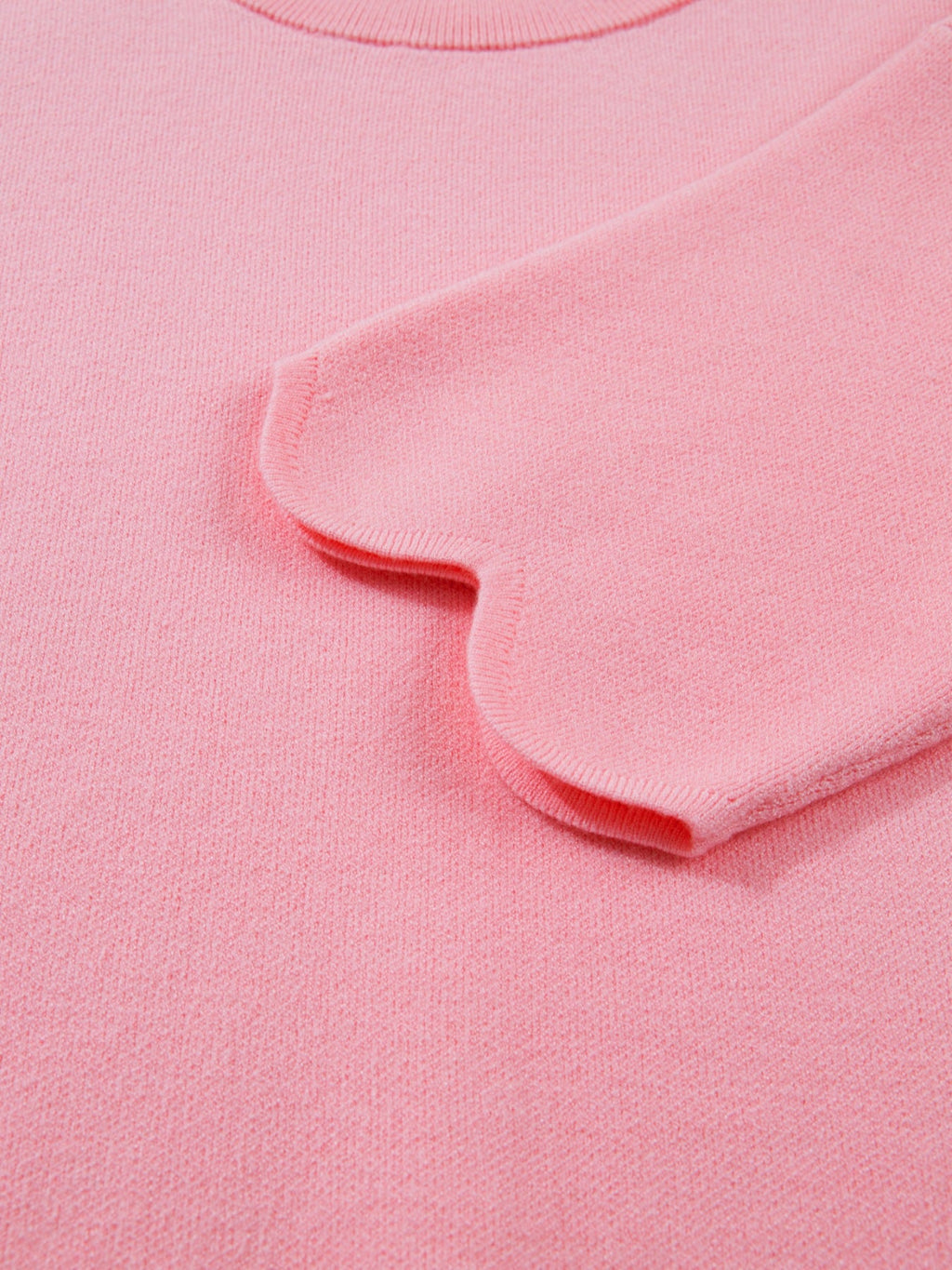 Scalloped Hem 3/4 Sleeve Sweater Top