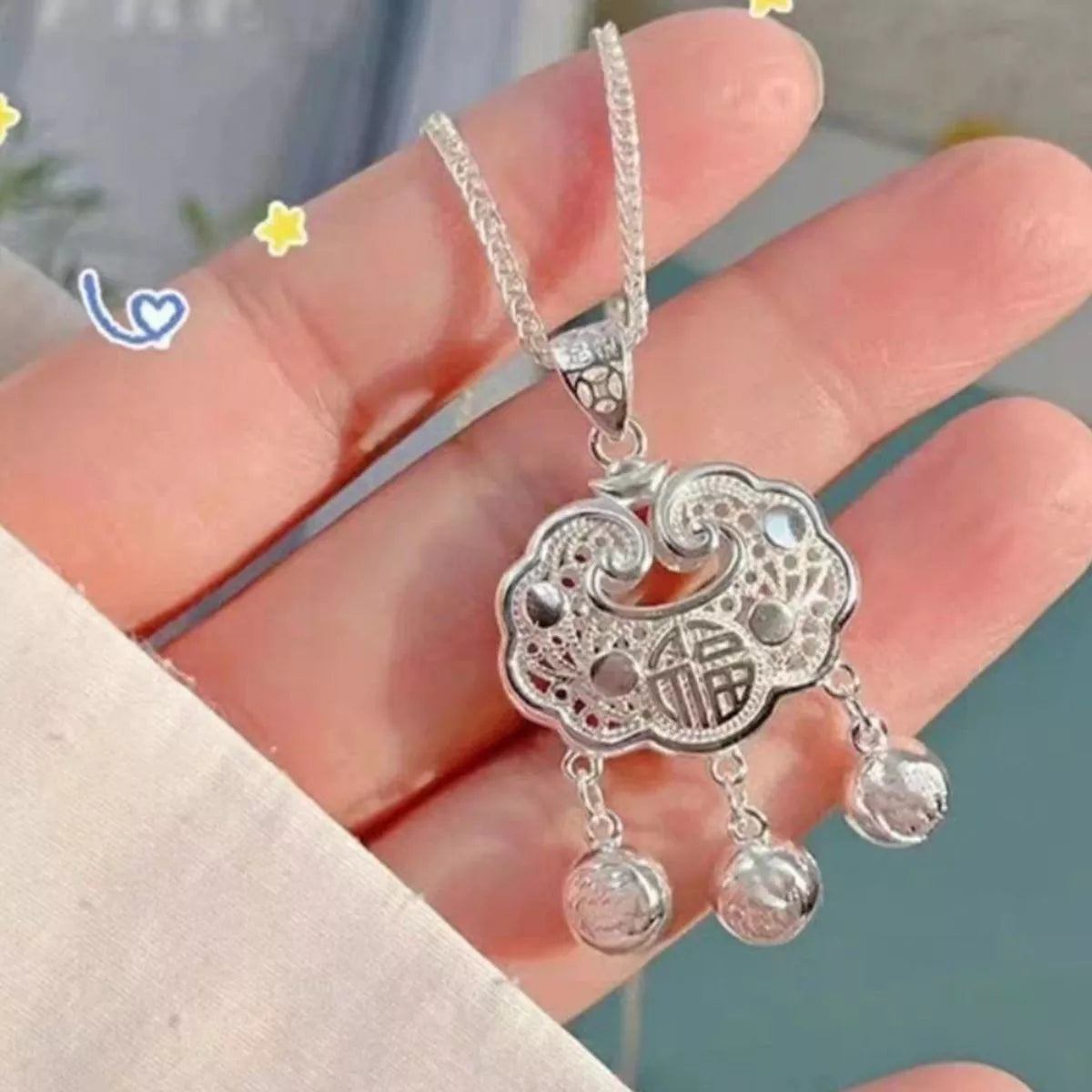 925 Sterling Silver Lock Pendant Necklace