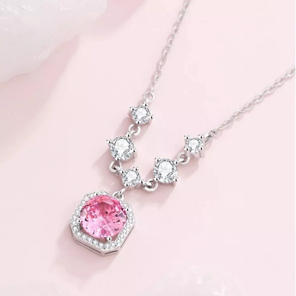 925 Sterling Silver Zircon Pendant Necklace