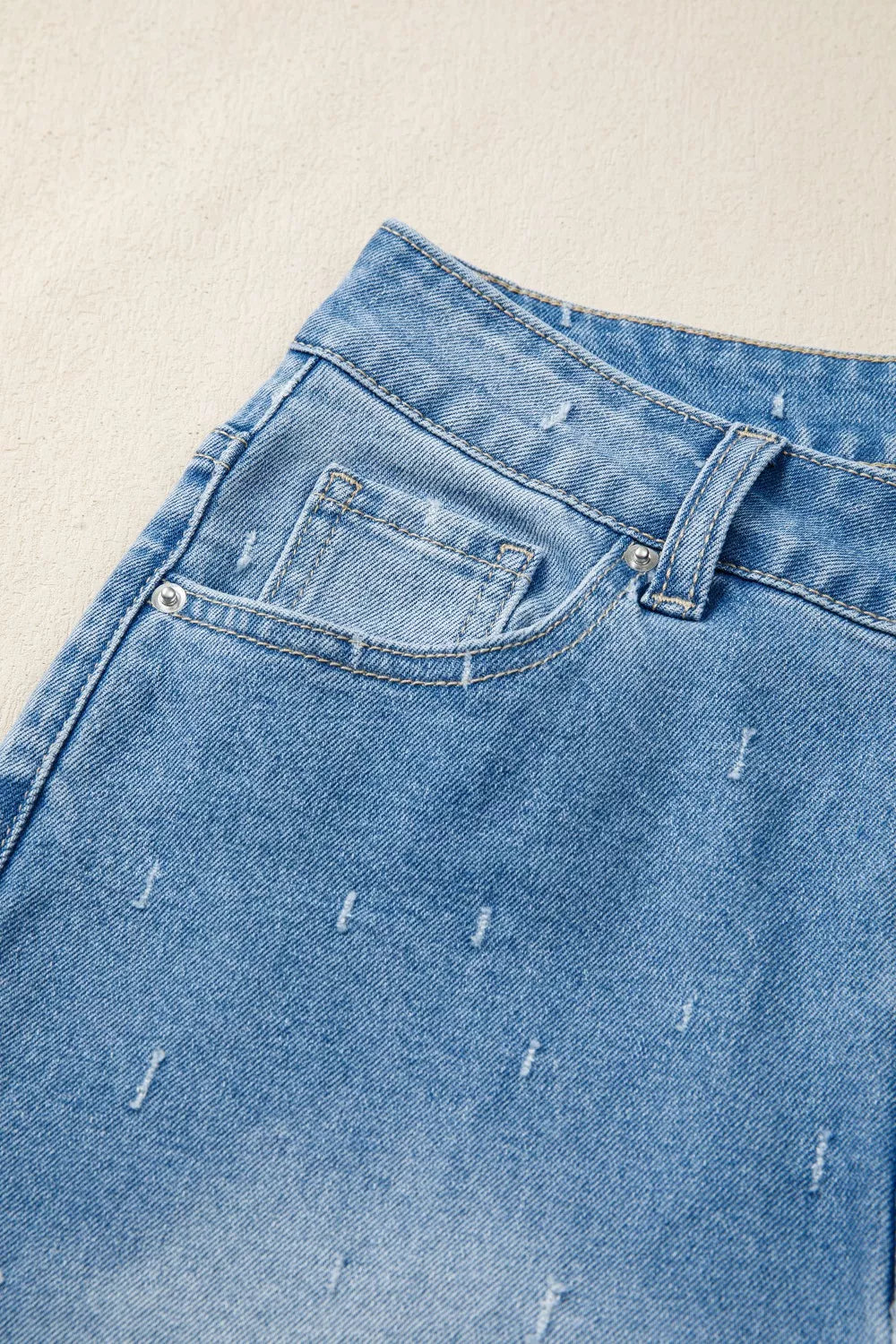Distressed Detail Tummy Control Raw Hem Jeans