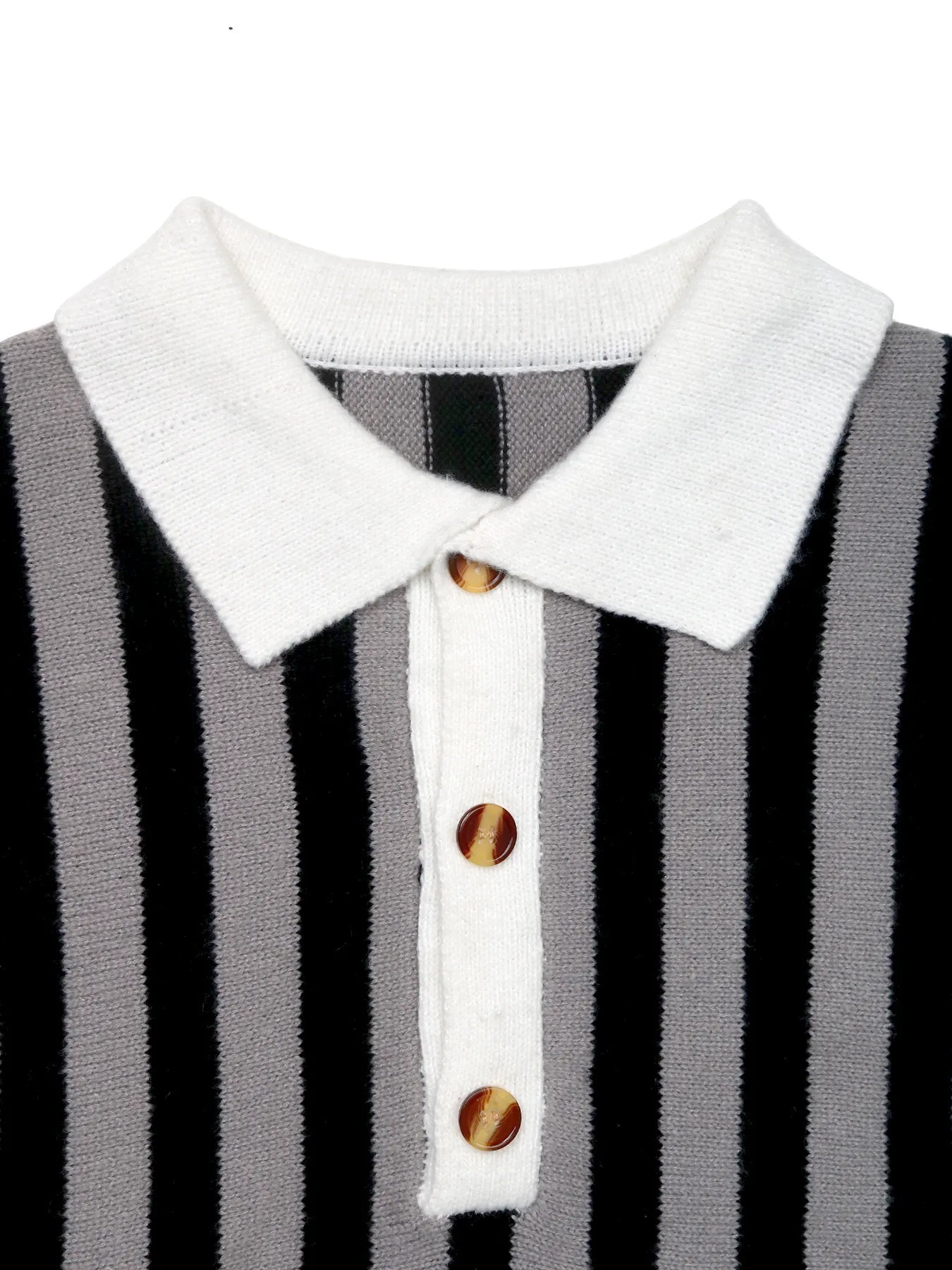 Striped Button Front Long Sleeve Sweater