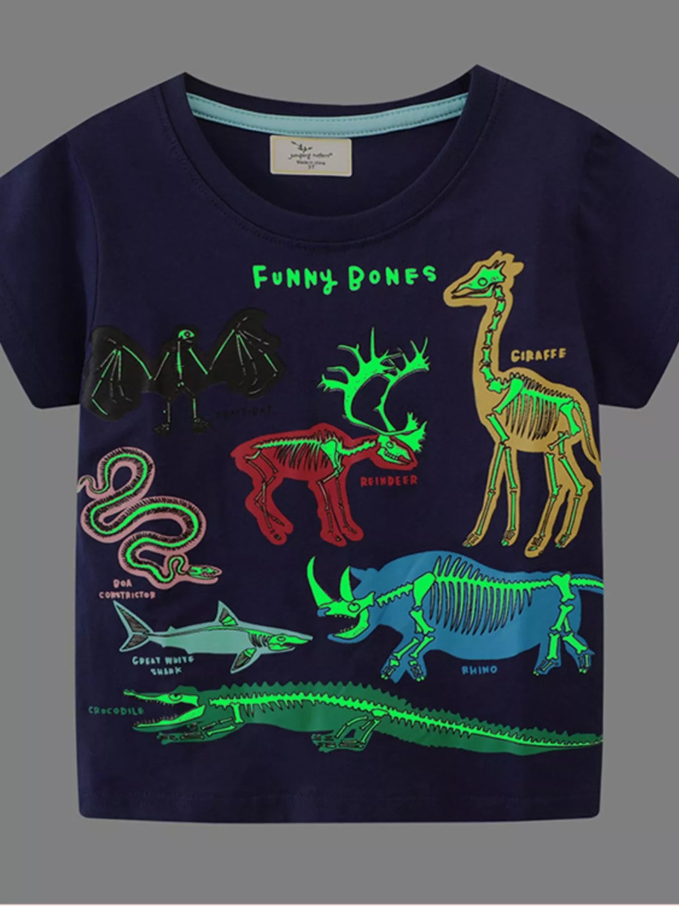 Children's Animal Skeleton Print T-Shirt