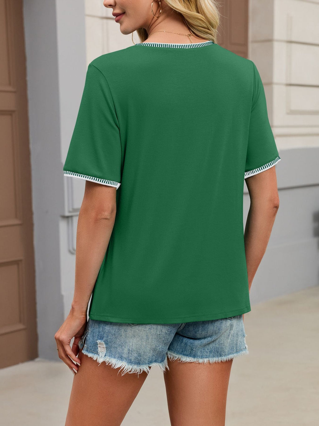 Contrast Trim Short Sleeve T-Shirt – Bright Tones