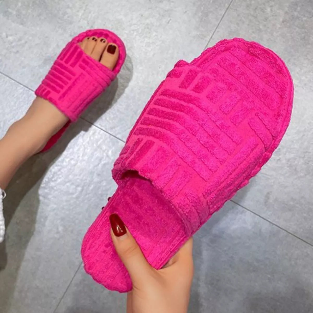 Open Toe Platform Slippers